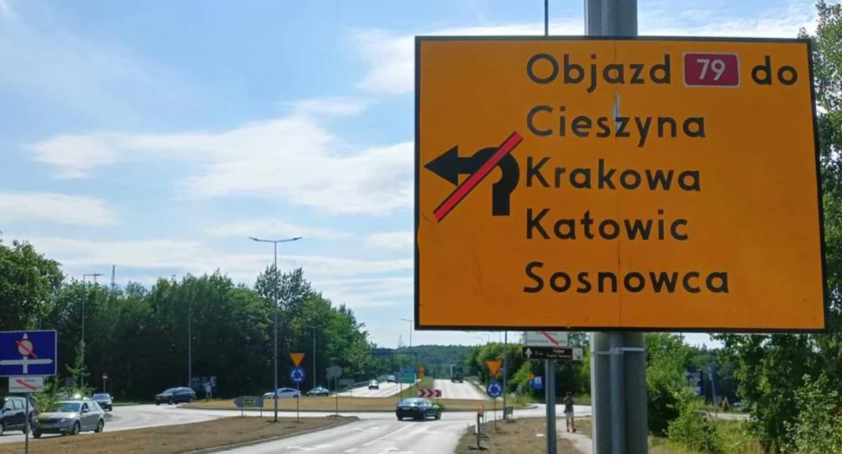 UWAGA kierowcy. Objazd na węźle S1 w kierunku Katowic. Duże utrudnienia nocą [WIDEO]