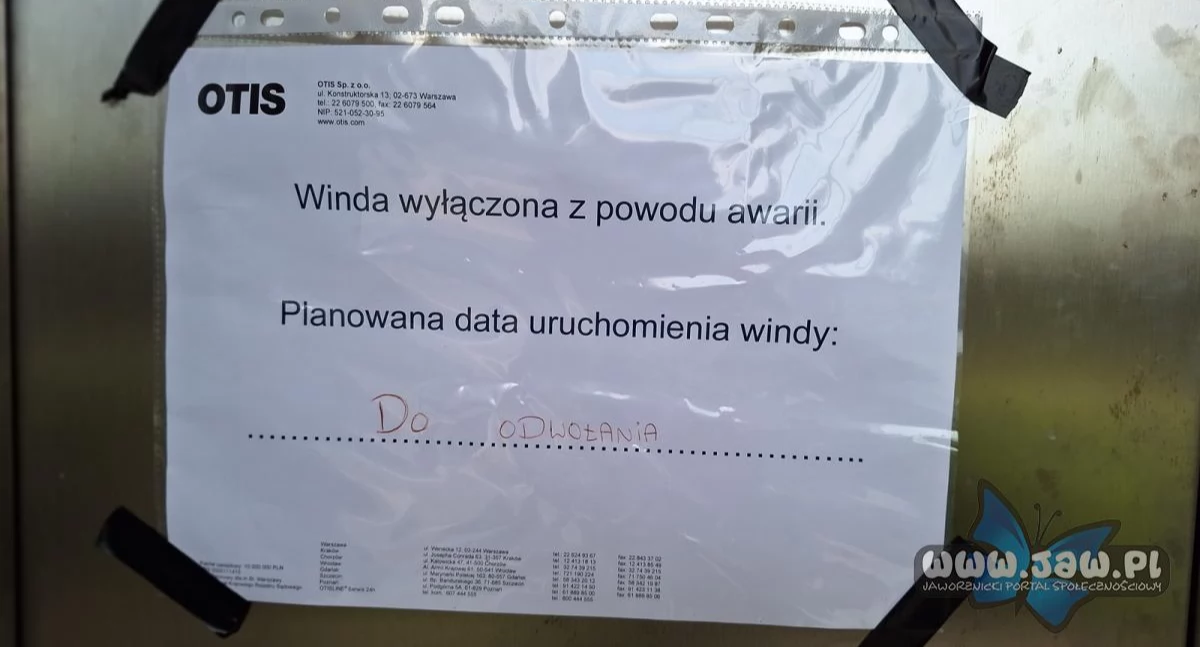 Winda na ul. Chopina nieczynna do odwołania