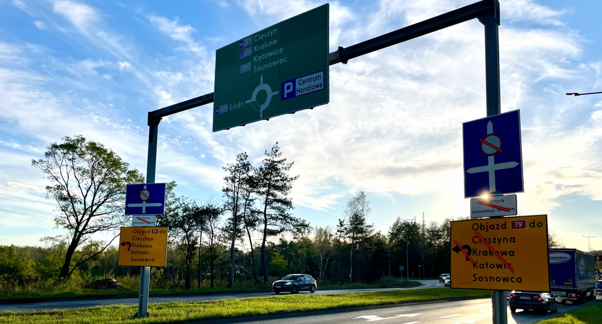 Zamknięcie drogi przy węźle S1. Utrudnienia w ruchu