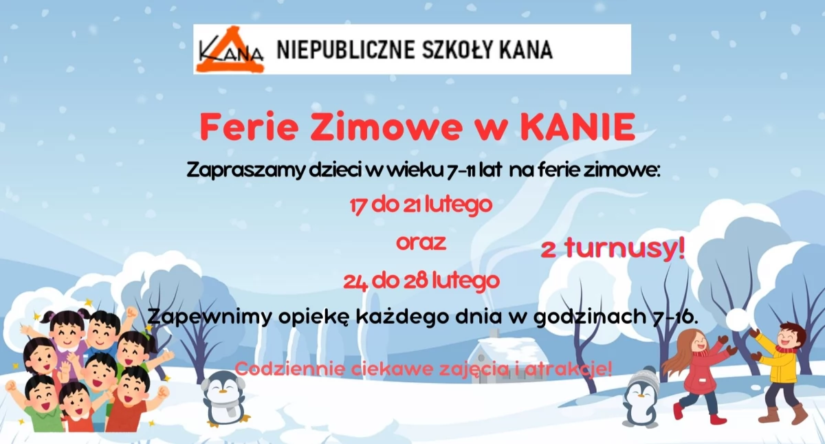 Ferie zimowe w KANIE