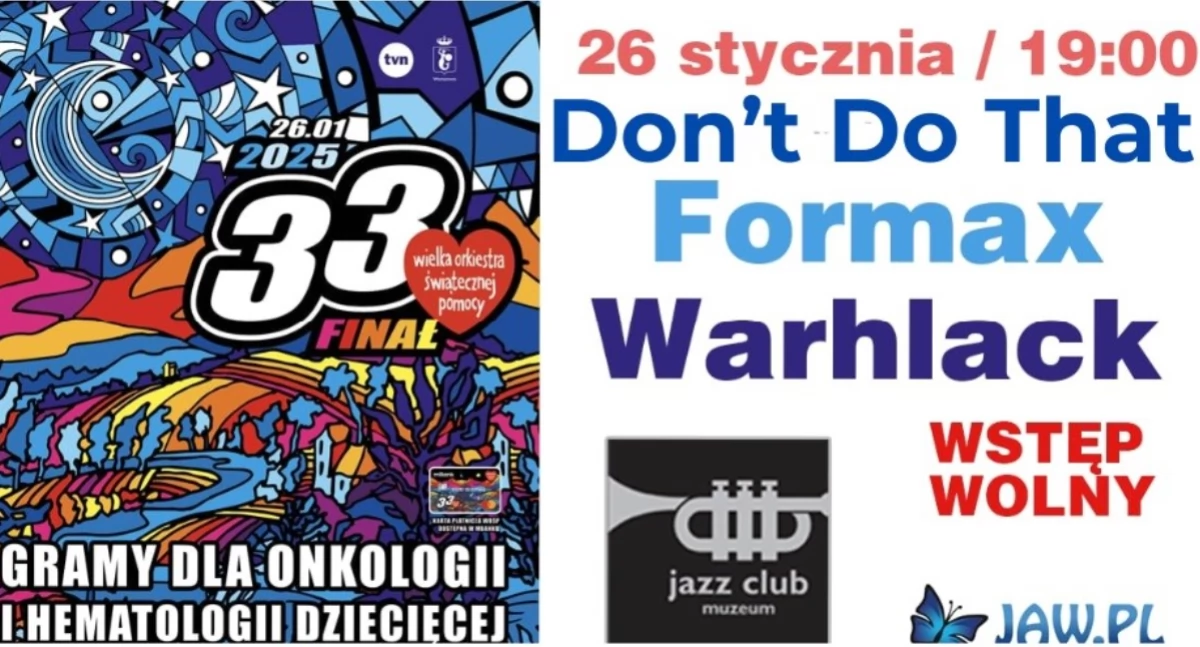 Finał WOŚP - koncerty w Jazz Club Muzeum