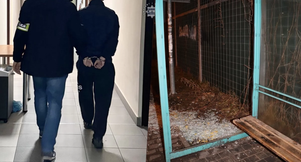 Po pijaku zniszczył przystanek na Osiedlu Stałym