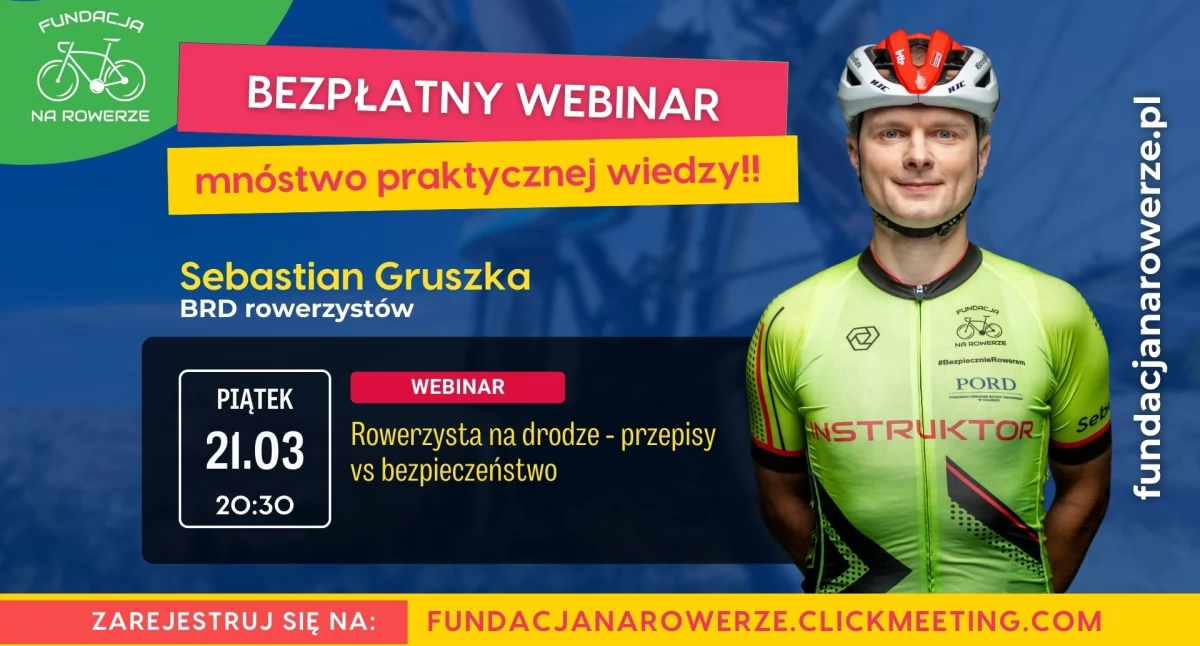 Cykl webinarów edukacyjnych dla rowerzystów na wiosnę