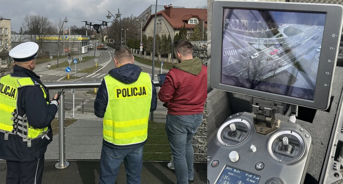 Dronem śledzili pieszych