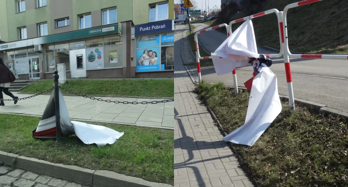 Zniszczone plakaty i banery wyborcze