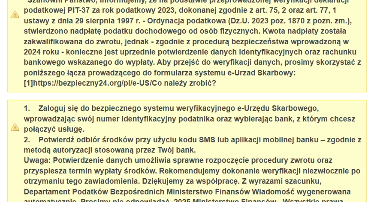 Uwaga na fałszywe maile o nadpłacie podatku PIT