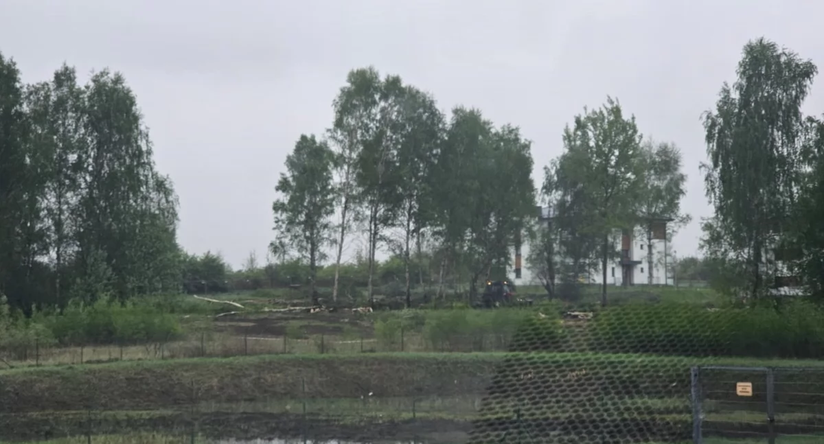 Wycinają drzewa przy GEOsferze pod budowę nowych bloków