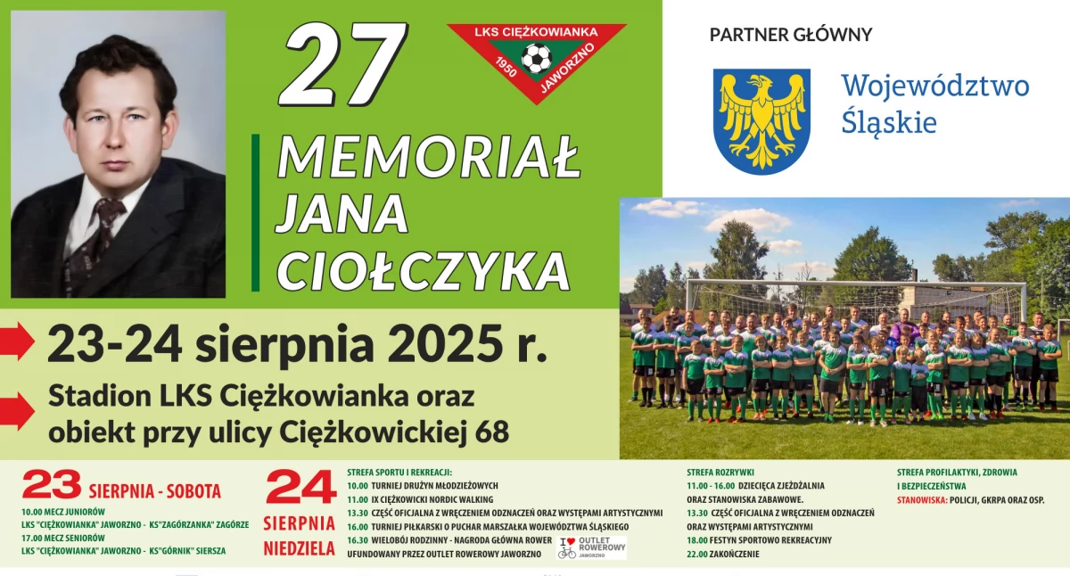 Ciężkowianka Jaworzno zaprasza na obchody 75-lecia i memoriał Jana Ciołczyka