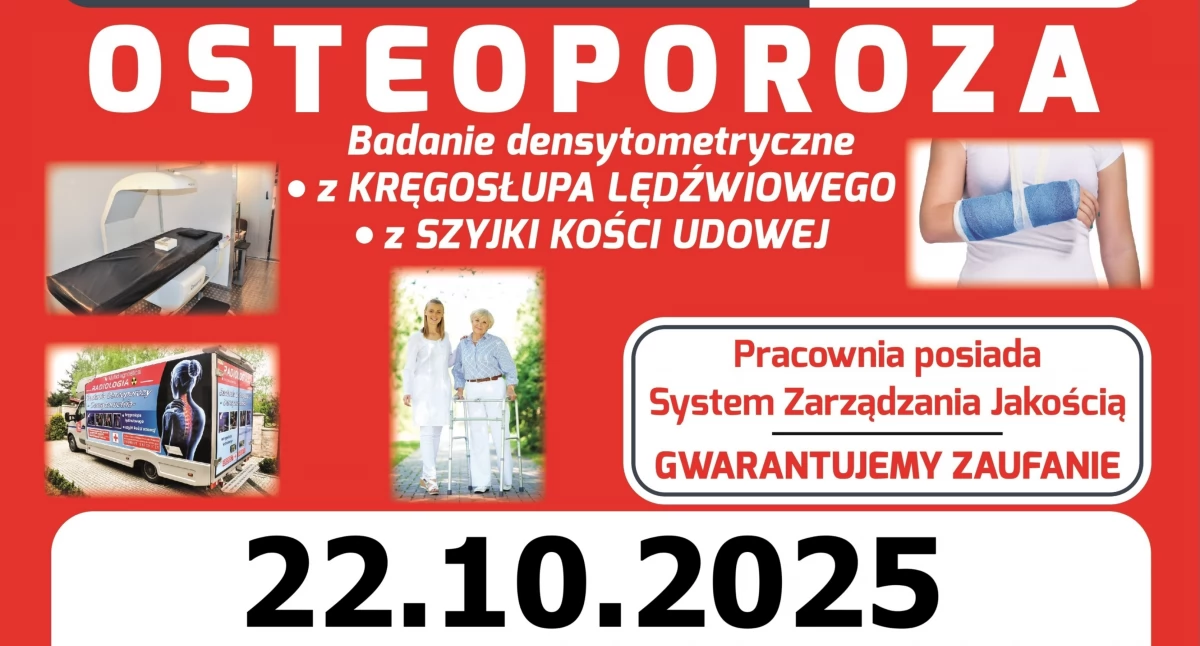 Mobilna pracownia densytometryczna – OSTEOBUS w Jaworznie - 22 października