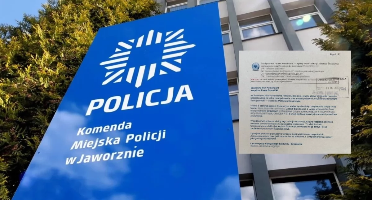Listy z podziękowaniami dla policjantów za wsparcie podczas interwencji
