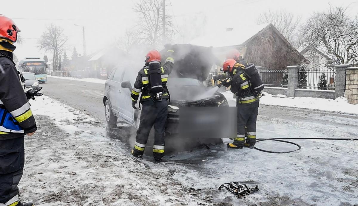 Pożar samochodu na Grunwaldzkiej