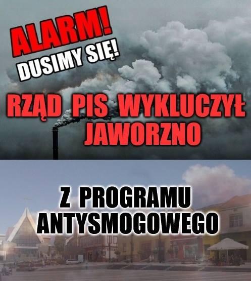 Rząd PiS wykluczył Jaworzno z programu antysmogowego