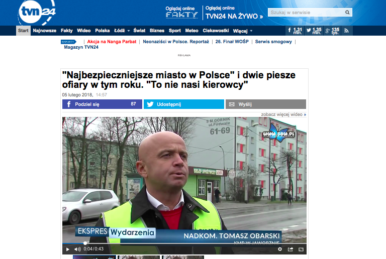 Analizy MZDiM na głównej stronie TVN24