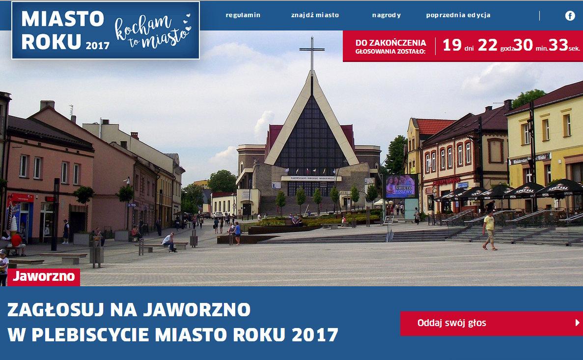 Jaworzno nominowane w plebiscycie Kocham to Miasto – Miasto Roku 2017