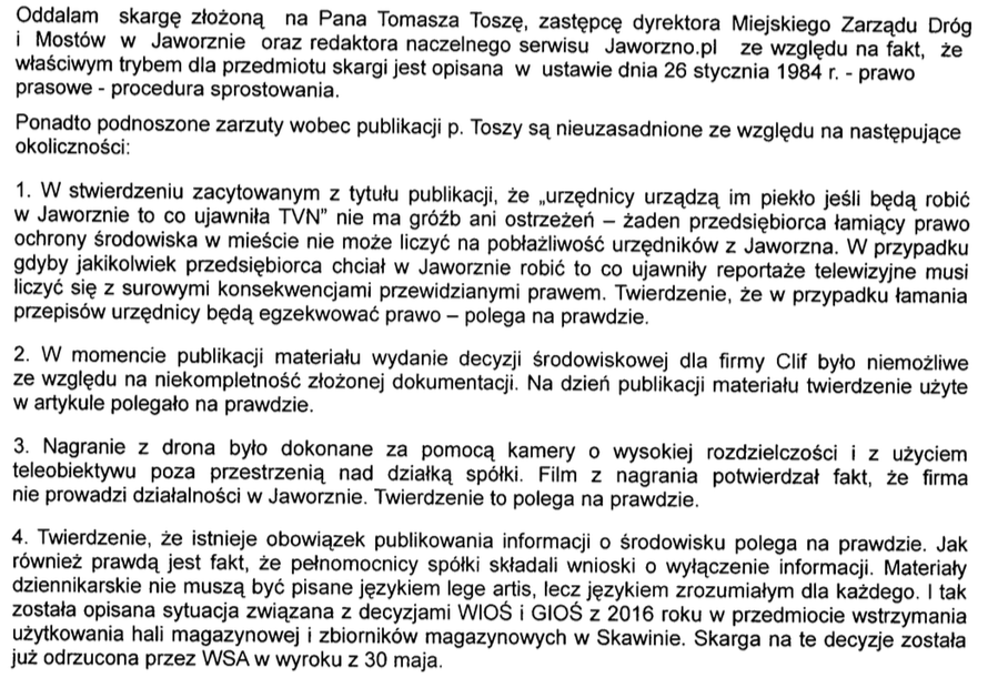 Skarga na Tomasza Toszę odrzucona