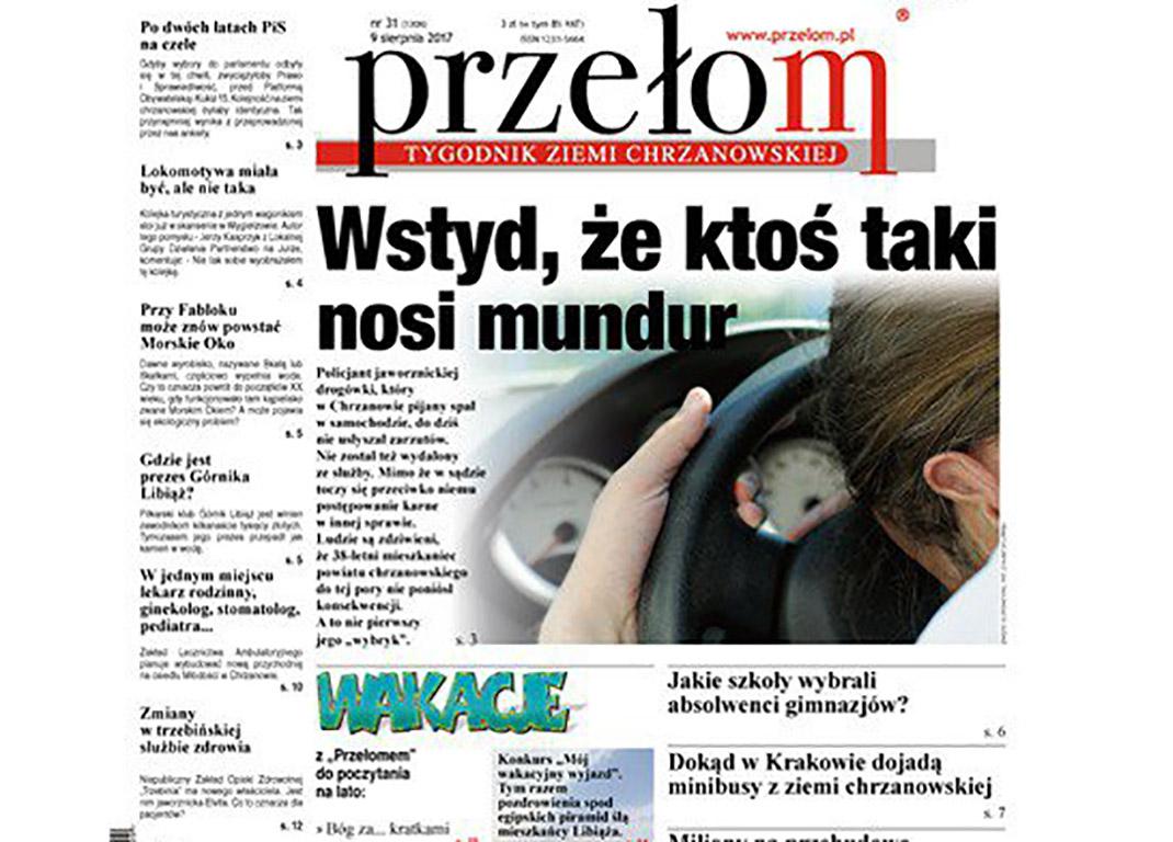 Przełom: ostro o policjancie z Jaworzna