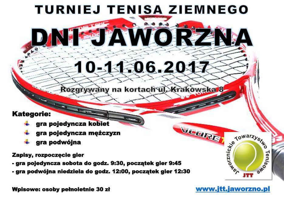 JTT zaprasza na turniej tenisowy z okazji Dni Jaworzna