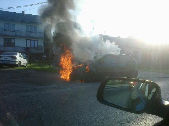 Pożar auta w Byczynie