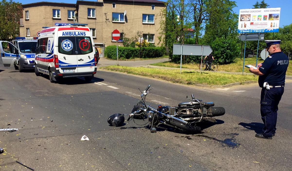 Potrącenie motocyklisty na Górze Piasku