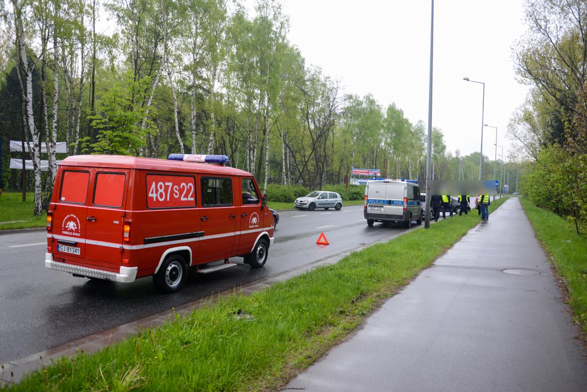 Kolizja trzech samochodów na Grunwaldzkiej