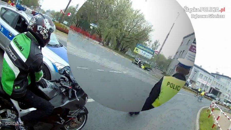 Motocyklista potrącił policjanta