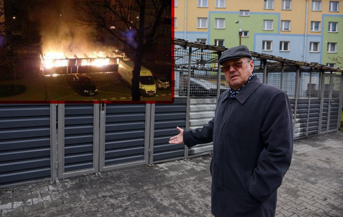 Podpalony śmietnik na Paderewskiego. Mieszkańcy oburzeni