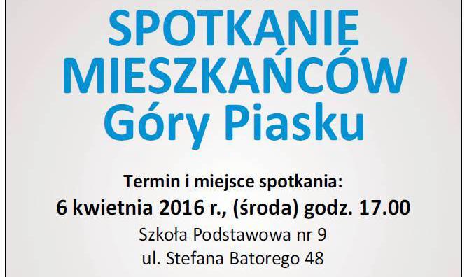 W środę spotkanie na Górze Piasku