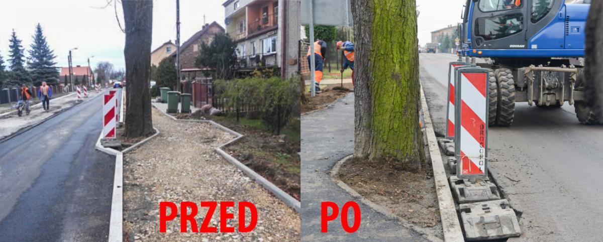 Wyrównali wystający krawężnik