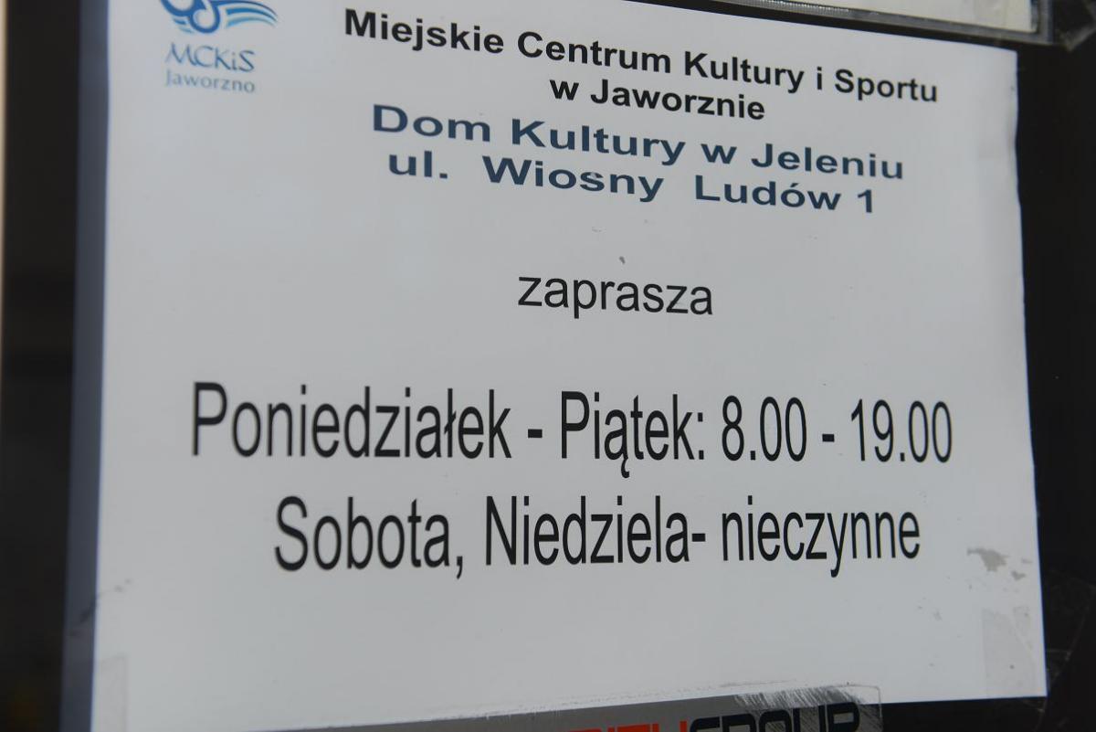 Pierwsze zmiany. DK Jeleń nieczynny w soboty