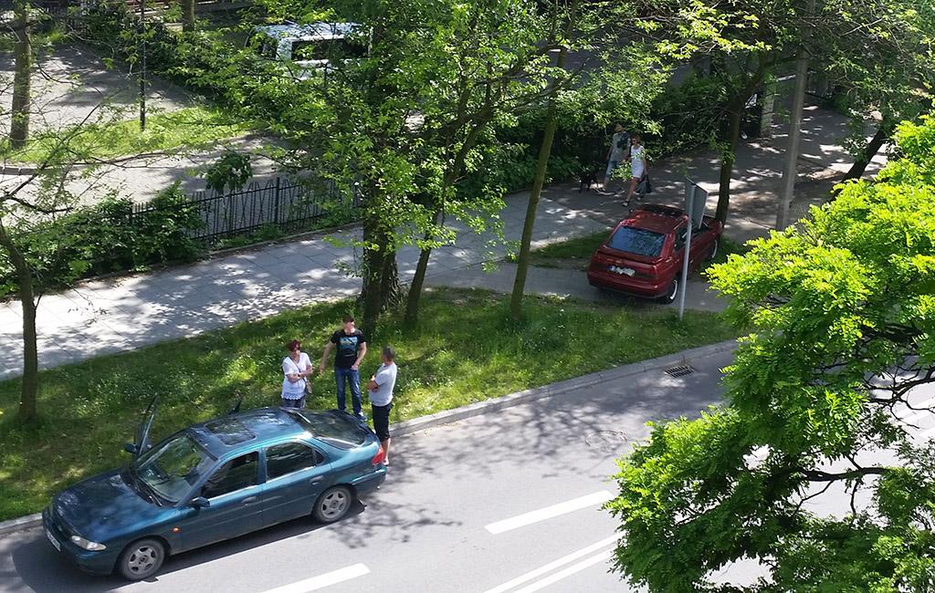 Samochód bez kierowcy przemierzał ulicę Matejki