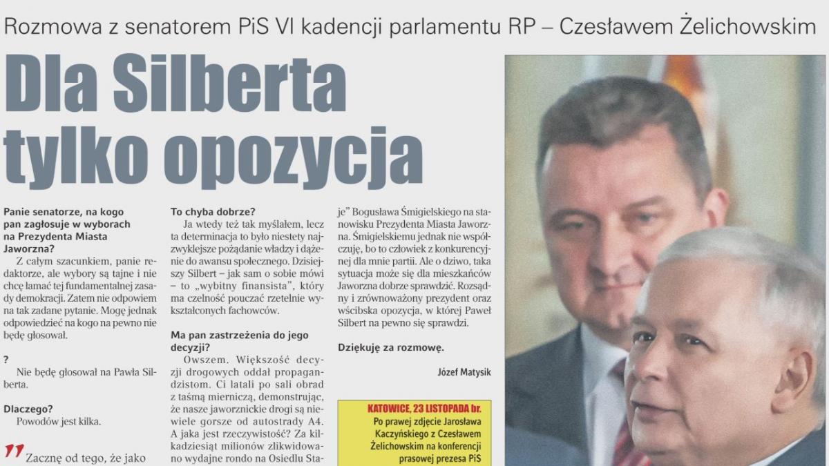 Za niepopieranie Silberta wylatujesz z PiSu