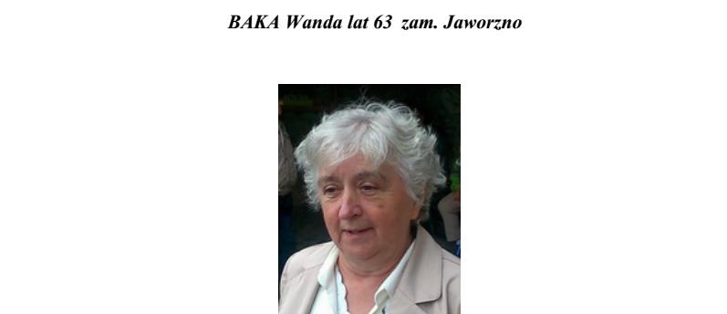 Zaginęła Wanda Baka