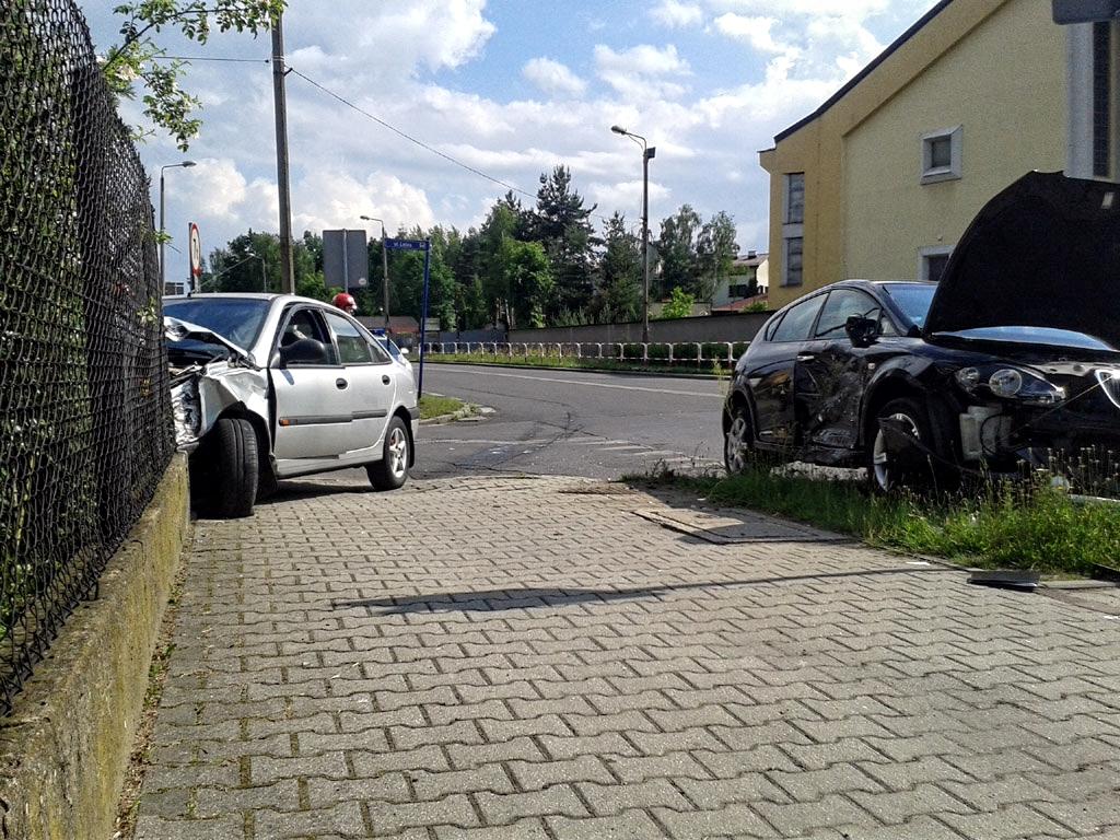 Kolizja samochodów na Piłsudskiego