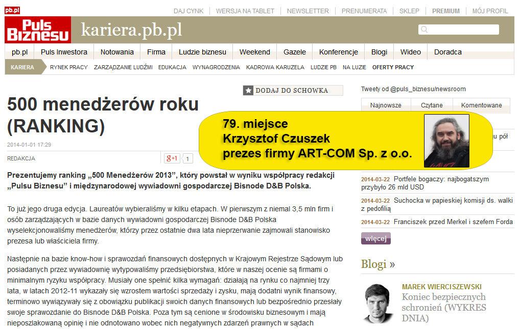 Jaworznianin na liście menedżerów roku