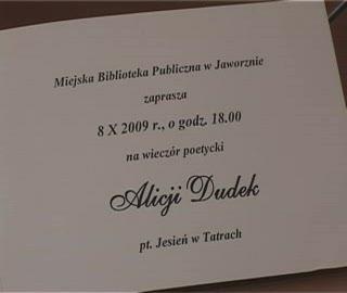 Wieczór poetycki Alicji Dudek