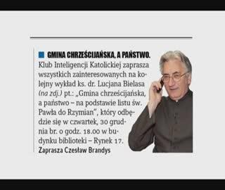 Zaproszenie na wykład ks. dr Lucjana Bielasa 