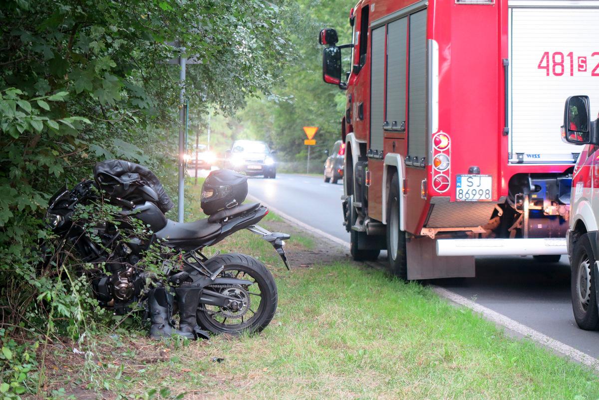 ul. Moniuszki: Zderzenie motocykla z dostawczakiem