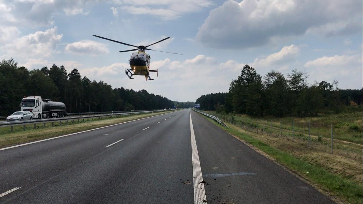 Wypadek na autostradzie A4 przy zjeździe na Jaworzno