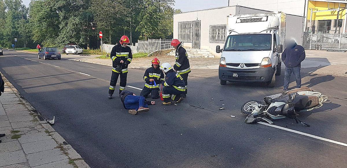 Wypadek na ul. Matejki:  motocyklista trafił do szpitala!
