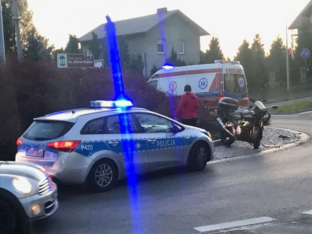 Stłuczka motocykla z BMW