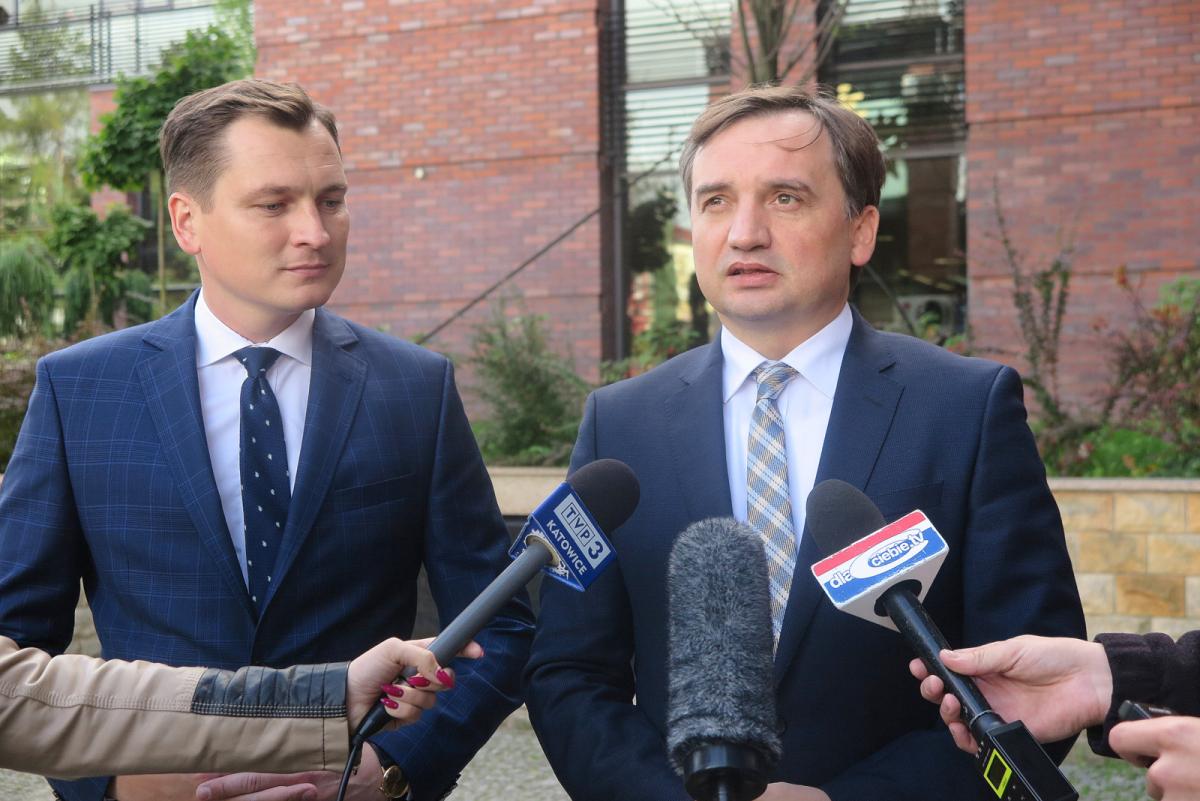 Konferencja prasowa Zbigniewa Ziobry na jaworznickim rynku