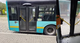 Wandal rozbił szybę w miejskim autobusie. Kopnął drz…