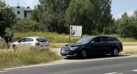 Kolizja samochodów przy Geosferze w Jaworznie