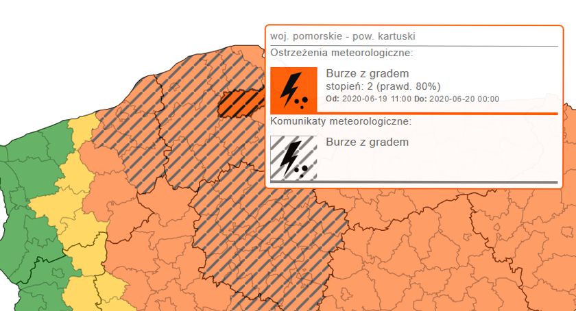 Uwaga na burze - wydano ostrzeżenia II stopnia