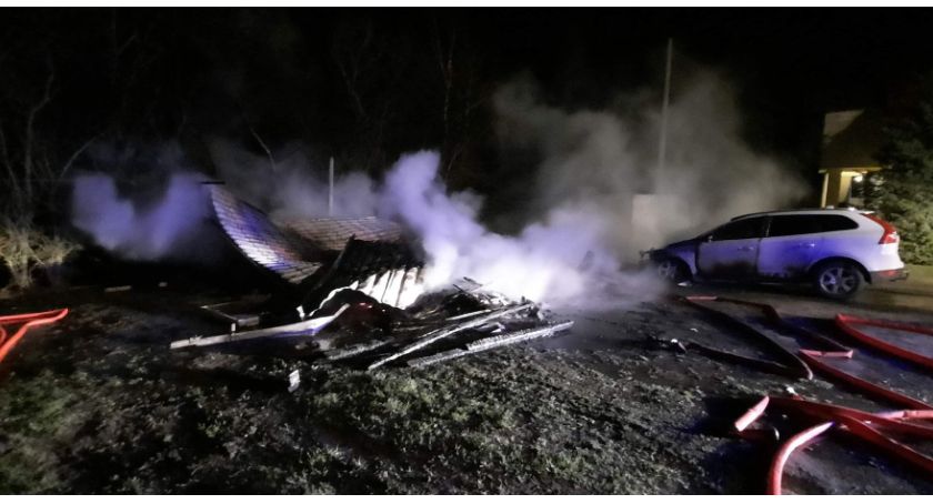 Garczyn. Spłonął garaż z pojazdami i narzędziami