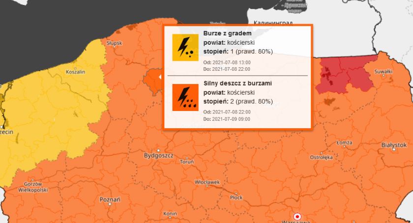 Potężne burze mogą przejść nocą nad Kaszubami - są ostrzeżenia!
