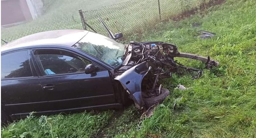 Pomyliła hamulec z gazem - zatrzymała się na drzewie