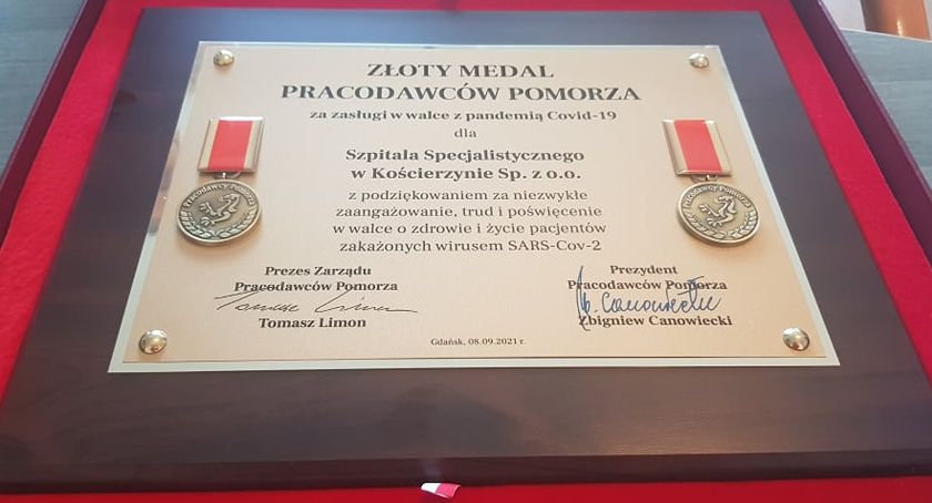 Kościerski szpital wyróżniony medalem za zaangażowanie w walce z pandemią koronawirusa