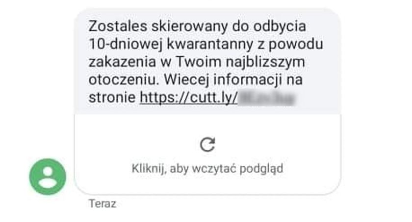 Dostałeś smsa o nałożeniu kwarantanny? To oszustwo!