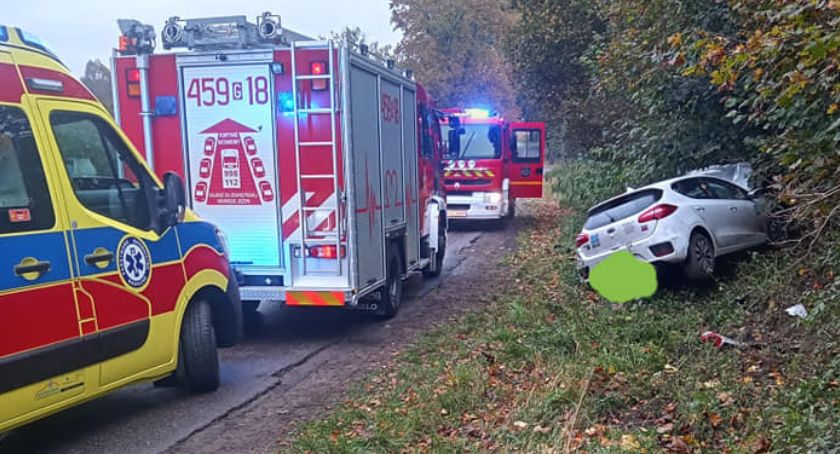 Iłownica. Kierujący kią wjechał do rowu - był pijany